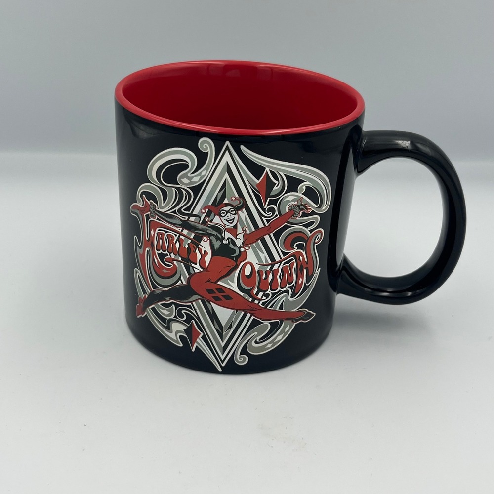 DC Comics Harley Quinn Black Red Ceramic Coffee Mug Cup